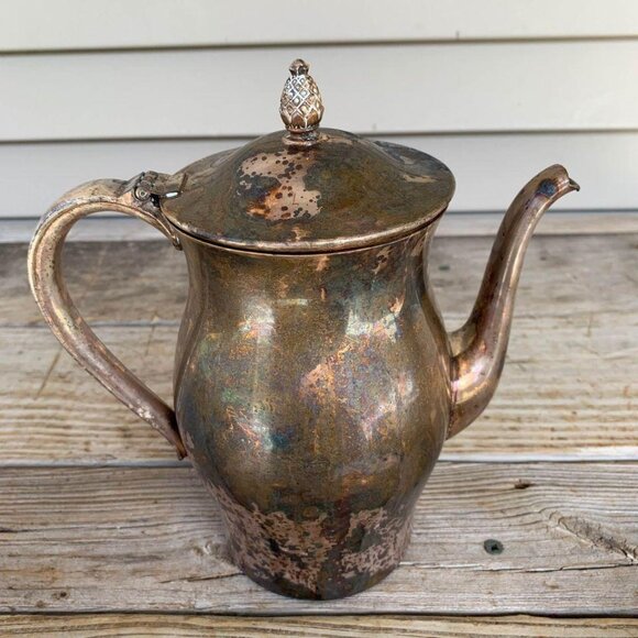 Paul Revere Reproduction Pineapple Top Teapot Silver - Picture 7 of 9